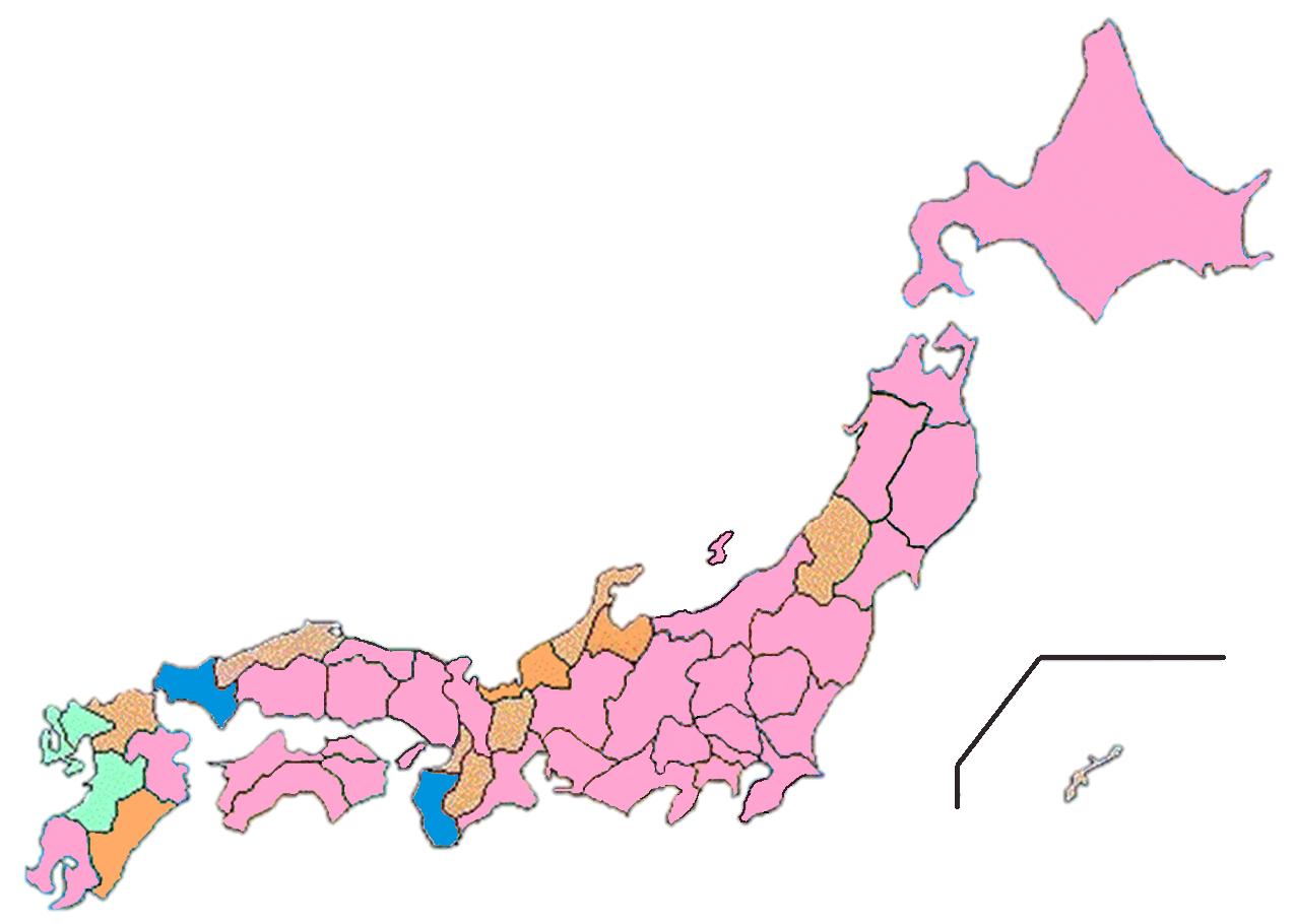 日本地図　[クリックすると該当する都道府県へジャンプ]